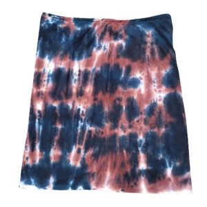 Earthbound Brown & Blue Tie Dye Mini Skirt Size Small EUC